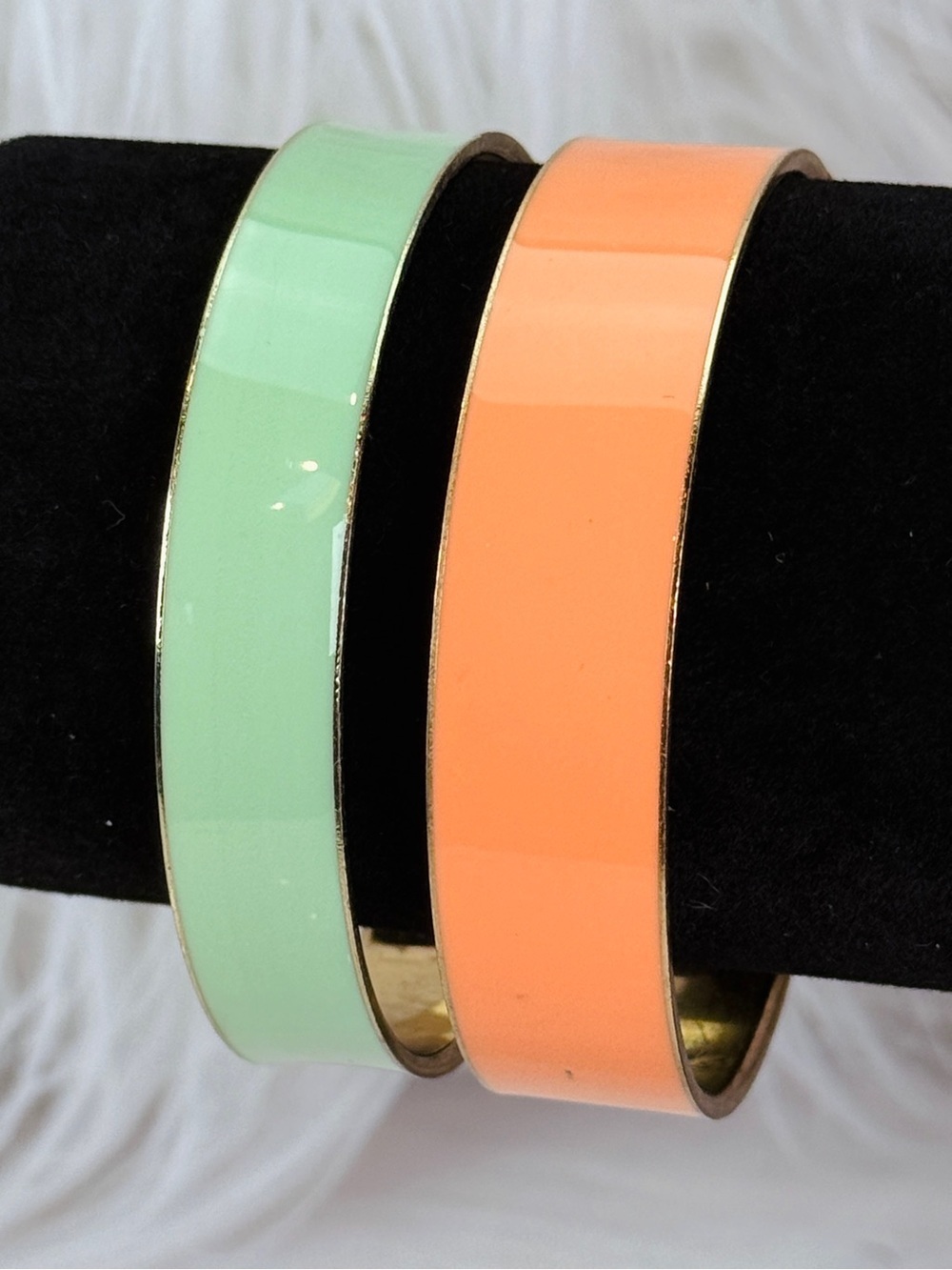 Beautiful set of two spring colored costume bangle bracelets